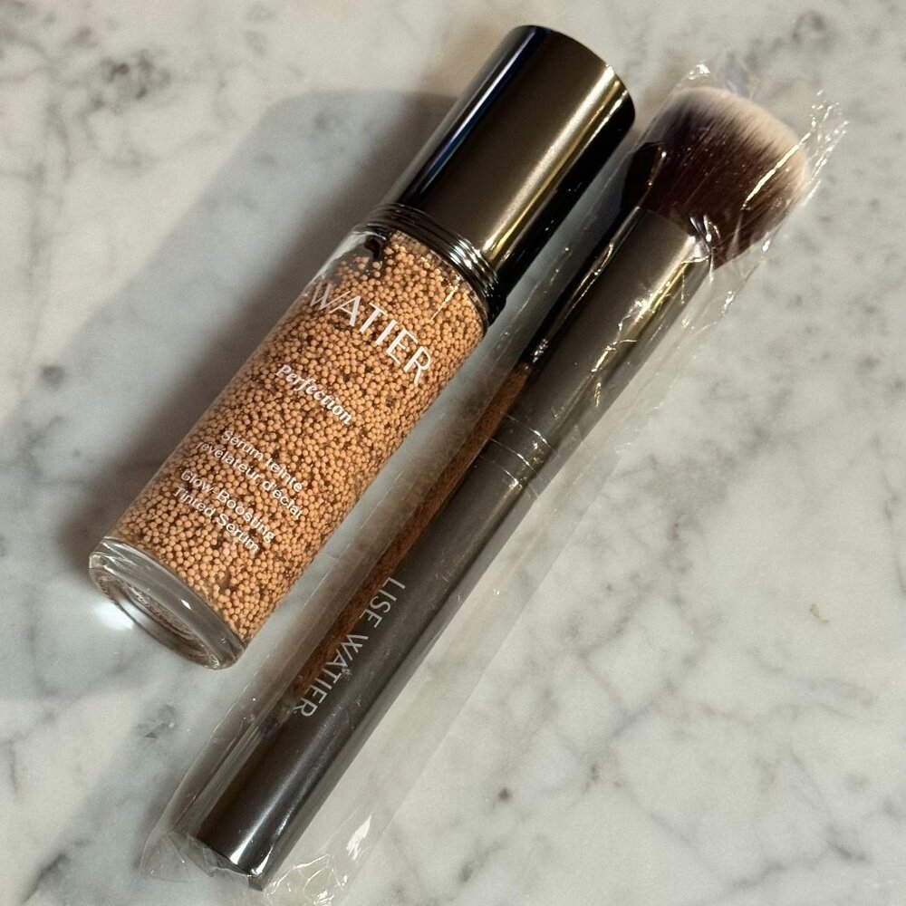 Watier Perfection Glow-Boosting Tinted Serum & Foundation Brush Set | 150W | NEW